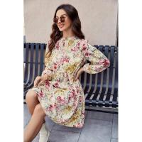 Vestido de manga larga para mujer, falda de pastel floral informal elegante para moda joven nueva - details 3