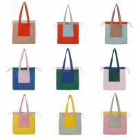 Bolso de compras plegable de color, bolso de bolsillo respetuoso con el medio ambiente de gran capacidad, bolso de mano con cordón impermeable reutilizable para niñas - details 0