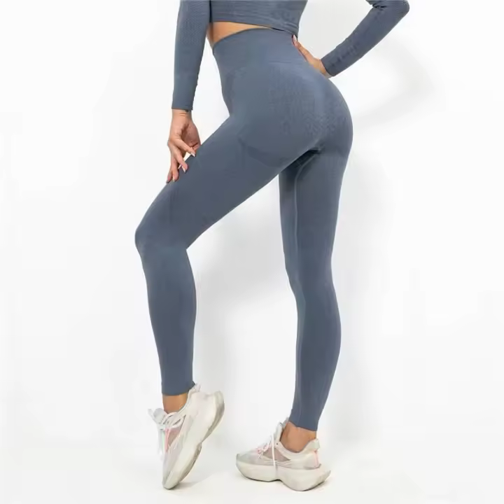 Deportes sin costuras con control de barriga, leggings de cintura ancha para entrenamiento y yoga - 1