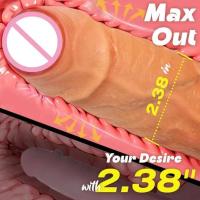 Leten Dildo de Doble Densidad Sensación Realista Grande y Gruesa con Piel de Circón - details 1