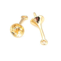 Perlas de latón de alta calidad con baño de oro de 18K, media perforación, para conectar dijes, tapas de perlas, accesorios para la fabricación de joyería DIY para mujeres - details 10