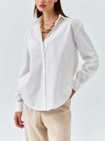 Camisa Para Mujer De Algodón Oversize En Colores Caramelo Con Mangas Largas Estilo Casual Verde Sólido Blusa De Moda 2024 - details 11