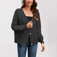 Chaqueta de punto holgada informal con cuello en V para mujer nueva otoño e invierno 2024 - details 3