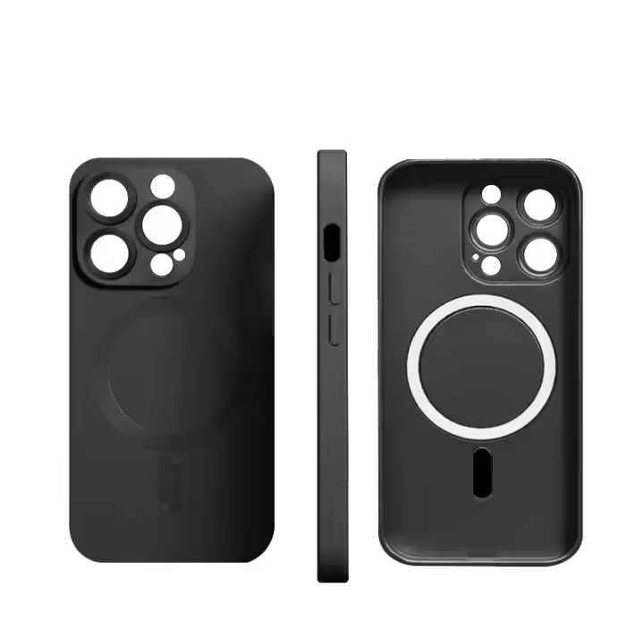 Fundas magnéticas de lujo para MagSafe con película de lente para iPhone 15 14 13 12 11 Pro Max Plus, funda mate a prueba de golpes, accesorios - 1
