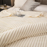 Manta de Franela Suave de Color Sólido Diseño Exquisito de Artesanía Calidez Comodidad para Oficina Coche Juego de Ropa de Cama - details 1