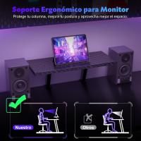 Mesa de Juego en Forma de L 130x130cm Soporte para Monitor Soporte para Auriculares - details 3