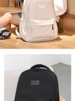 Mochila Universitaria de Gran Capacidad Color Sólido para Hombres y Mujeres - details 4