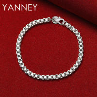 Pulsera de cadena de plata de 8 pulgadas, 4 mm, para hombres y mujeres - details 2