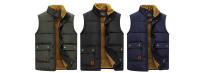 Abrigos informales sin mangas de lana de algodón gruesos y cálidos acolchados para hombre, chaquetas de trabajo, moda de invierno - details 2