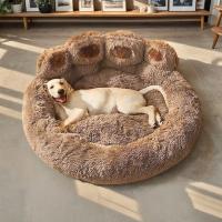 Cama de perro de lujo pata en forma de felpa perro estera, cama para mascotas para perros pequeños medianos y grandes, suministros gatito, perro mascota calmante cama, estera lavable - details 2