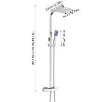 Mezclador de ducha expuesto termostático, baño de lluvia, juego cuadrado grande cromado, 30/40cm - details 2