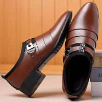 Zapatos de Cuero Clásicos para Hombres Mocasines de Punta Afilada Perfectos para Boda, Fiesta, Oficina, Vestir Casual Camisas Polo, Moda para Hombres - details 10