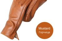 Guantes de piel de oveja para mujer, manoplas cortas de terciopelo fino para pantalla táctil, de cuero, de buena calidad, para invierno, 2226 - details 83