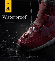 Botas de invierno cálidas de algodón para mujer, zapatos deportivos para exteriores, botas de nieve antideslizantes, botines de nieve antifrío para senderismo para mujer - details 7
