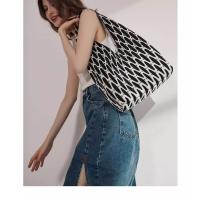 Air fly tejiendo obra de arte diseño original bolsa de mano lanzadera patrón 3D tejer de doble cara triángulo trasero bolsa minimalista casual bolso - details 11