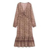 Ropa de mujer europea y americana vestido estampado decorativo laminado de mujer vestido popular regalo - details 2