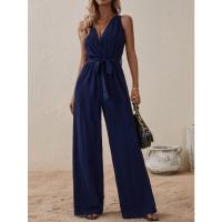 2025 Nuevo Mono Halter Estilo Europeo Y Americano Nueva Llegada Con Cordones De Cintura Alta Mono Sin Mangas Moda Conjunto Casual - details 30