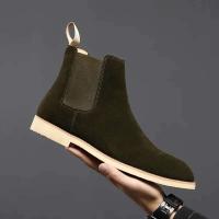 Botas cortas clásicas Retro de cuero de ante de vaca auténtico estilo británico para hombre, zapatos casuales de alta calidad - details 3