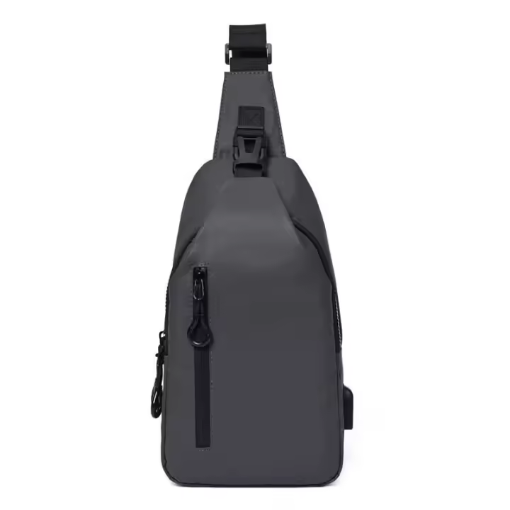 Bolsa de pecho impermeable multiusos con carga USB y múltiples bolsillos para senderismo, viajes y escalada - 1