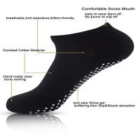 Calcetines de Yoga antideslizantes para mujer, medias de algodón con correas, vendaje, Pilates, Barre puro, Ballet, baile, descalzo, entrenamiento, 3 pares por lote - details 2