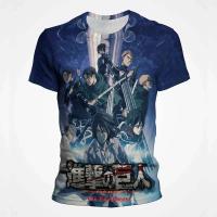 Camiseta de talla grande con estampado 3D de Attack Titan para hombre y mujer, manga corta transpirable de secado rápido con movimiento animado - details 5