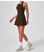 Vestido deportivo adelgazante antideslumbrante para mujer, ropa de entrenamiento de tenis de plumas de secado rápido, Fitness en la espalda, ropa de Yoga de una pieza - details 10