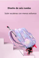 Mochila de Nylon Impermeable con Ruedas Patrón de Estampado 3 Piezas de Estuche y Carretilla - details 5