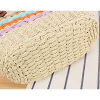 Bolsos de paja para mujer, bandoleras a rayas de arcoíris, gran capacidad, para vacaciones en la playa, Vintage, verano, 2025 - details 8