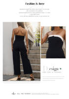 Mono de verano para mujer, pantalones sin mangas de retazos - details 3