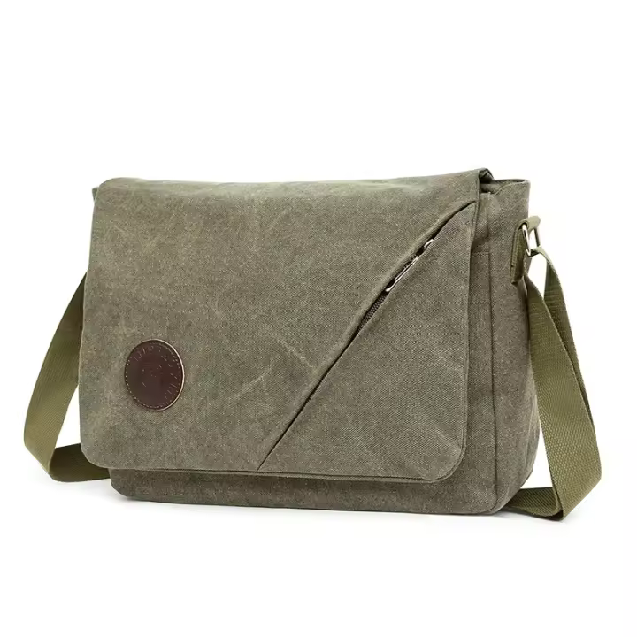 Bolsa de lona para hombre con gran capacidad, adecuada para ordenador portátil, candado, escuela, uso diario - 1