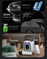 Karaoke portátil 2 micrófonos - Altavoz Bluetooth, Luz LED, USB / TF / AUX, perfect para - details 2