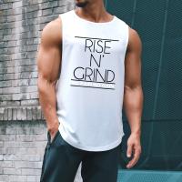 Chalecos para correr para hombre, camisetas sin mangas para gimnasio, RISE N' GRIND NO PAIN NO GAIN, camisetas holgadas de malla de verano de secado rápido, ropa deportiva para Fitness - details 4