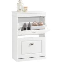 Estrecho Recibidor Estanterias Almacenaje Organizador para Zapatos Blanco 54 x 24 x 83 cm FSR78-W ES - details 0