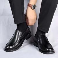 Nuevos mocasines negros, botas de negocios británicas con parte superior plana, todas combinadas con zapatos de cuero - details 2