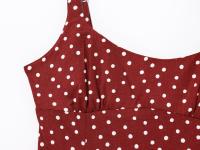Ropa de mujer europea y americana diseño de explosión rápida sentido nicho versátil lunares vestido casual falda fina roja regalo - details 5