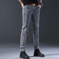 Nuevos Jeans Para Hombre Estilo Coreano Cómodos Y Ajustados De Cintura Media Pantalones Casuales De Desechabilidad mid Waist Gris - details 9