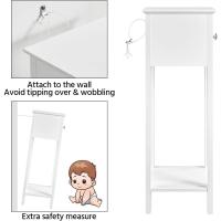 Estante 25x25x70cm Noche Alta Mara Lacada Auxiliar Estrecha para Dormitorio Blanco Satinado - details 7