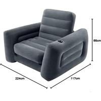 cama hinchable 2 en 1, para Relax, con Reposabrazos, Poliuretano, Gris - details 2