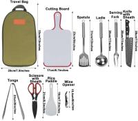Juego de utensilios de cocina, organizador de viaje, accesorios para parrilla, picnic, campamento, 10 piezas - details 3