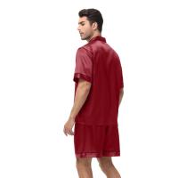 Conjunto de Pijama de Manga Corta para Hombre de Talla Grande Pantalones Cortos de Satén, Ropa de Dormir Fresca, Traje de Pijama Informal de Verano - details 29