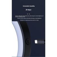 Espejo de maquillaje iluminado de 9 pulgadas con aumento, 3 colores, brillo y altura ajustables, 360 °   Rotación, espejo de aumento 10X - details 4