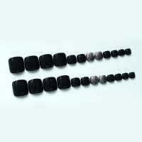 Uñas postizas para dedos de los pies, Uñas postizas impermeables y transpirables para manicura, persona experta, color negro sólido - details 1