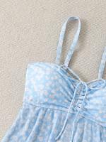 Tankini con volantes de dos piezas para mujer, traje de baño con tiras, traje de baño con cordón, ropa de baño para mujer, ropa de playa 2025 - details 2