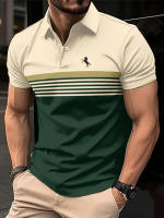 Polo Rayas Casual para Hombre Camisa Botón Abajo Solapa t Camisa Casual Comfort - details 2