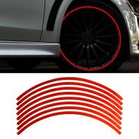 Cintas Adhesivas para Rueda Pegatinas Rojas de 18 pulgadas Cinta Reflectante para Decoración de Bicicleta, Motocicleta, Accesorios al Aire Libre Universales - details 0