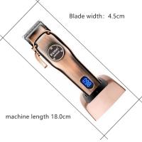 Kemei-cortadora de pelo profesional con pantalla LCD, máquina de corte de pelo eléctrica con Base de carga, batería de litio de 2200mah - details 1