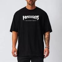 Oversized Loose Print Dropped Shoulder Clothing Men Casual Short Sleeve Workout Tops Summer Mesh Quick Dry Gym Fitness T-shirt - details 2