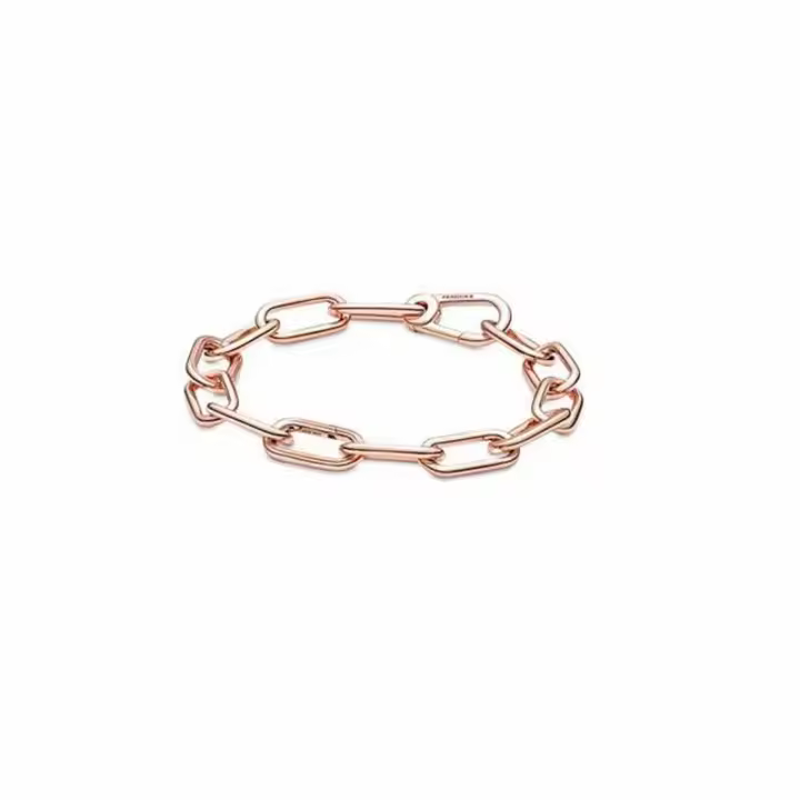 Pulsera de Cadena Minimalista en Oro Rosa para Mujer-Joyería Metálica Elegante para Uso Diario, Citas y Fiestas - 1
