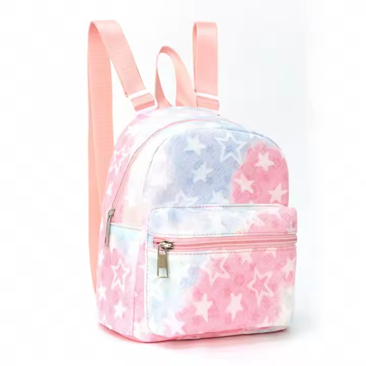 Mochila informal de gran capacidad con bordado simple e impresión, mochila escolar de viaje al aire libre transfronterizo. - 1