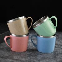 Tazas de acero inoxidable de doble capa con mango de plástico, taza de leche, café, antiquemaduras, inastillable, taza para beber leche, 201-300ml, nuevo - details 2